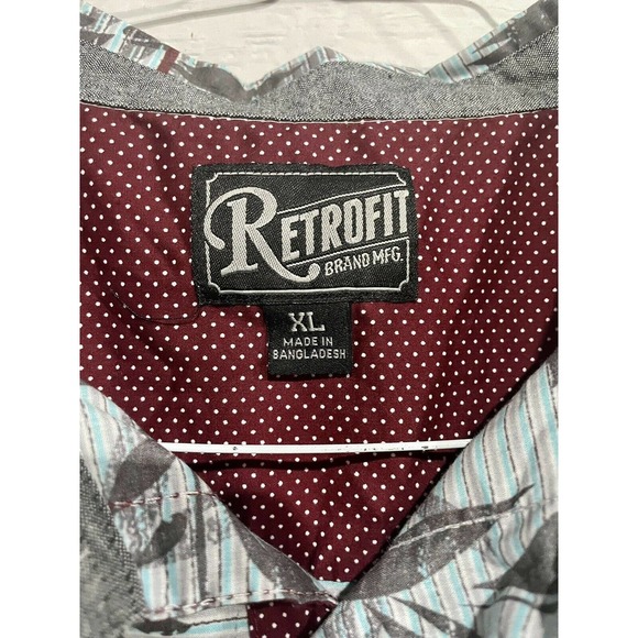Retrofit Brand MFG Short Sleeve Button Down Shirt Hawaiian Mens Size XL - Picture 2 of 5